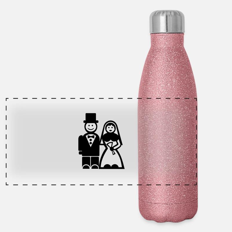 Hochzeit Panorama Glitzer Isolierflasche 500 ml