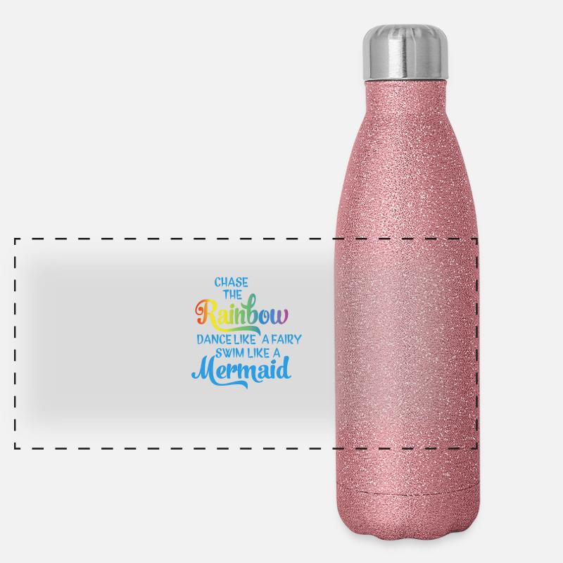 Folge dem Regenbogen Panorama Glitzer Isolierflasche 500 ml