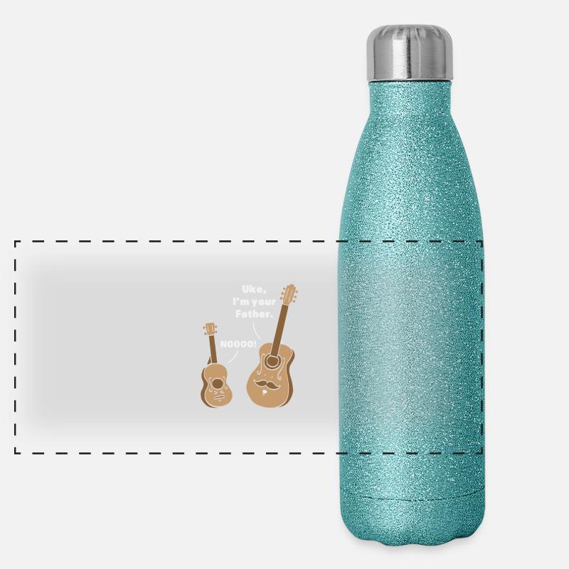 Ukulele guitar gift Uke I am the your father Panoramic Glitter Thermal Bottle 500 ml