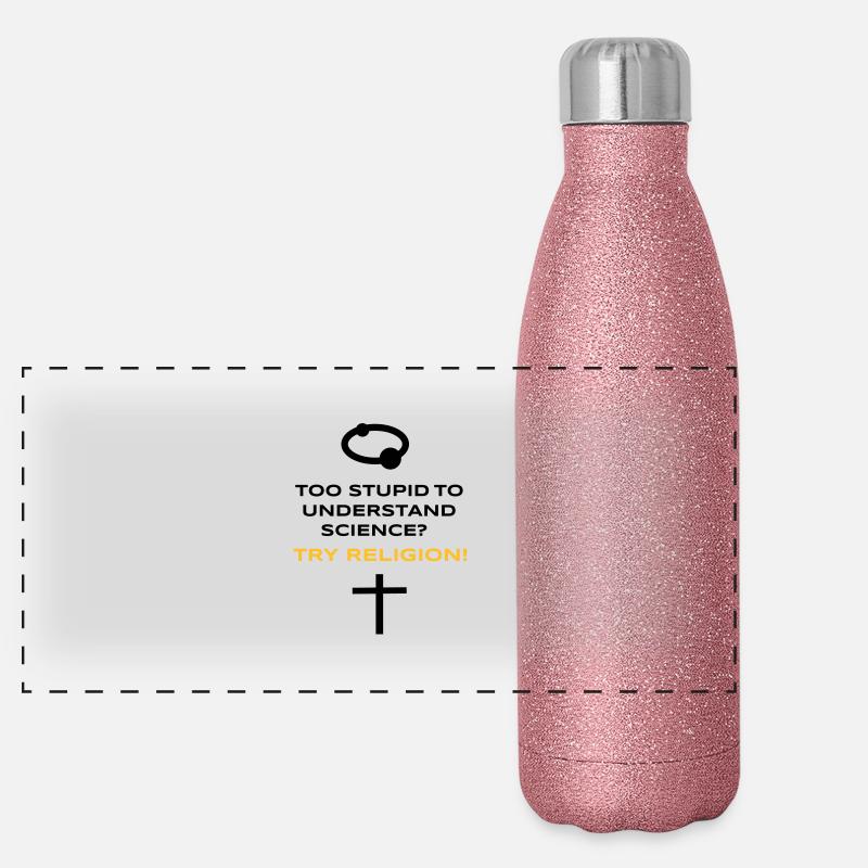 Science vs. Religion Panorama Glitzer Isolierflasche 500 ml