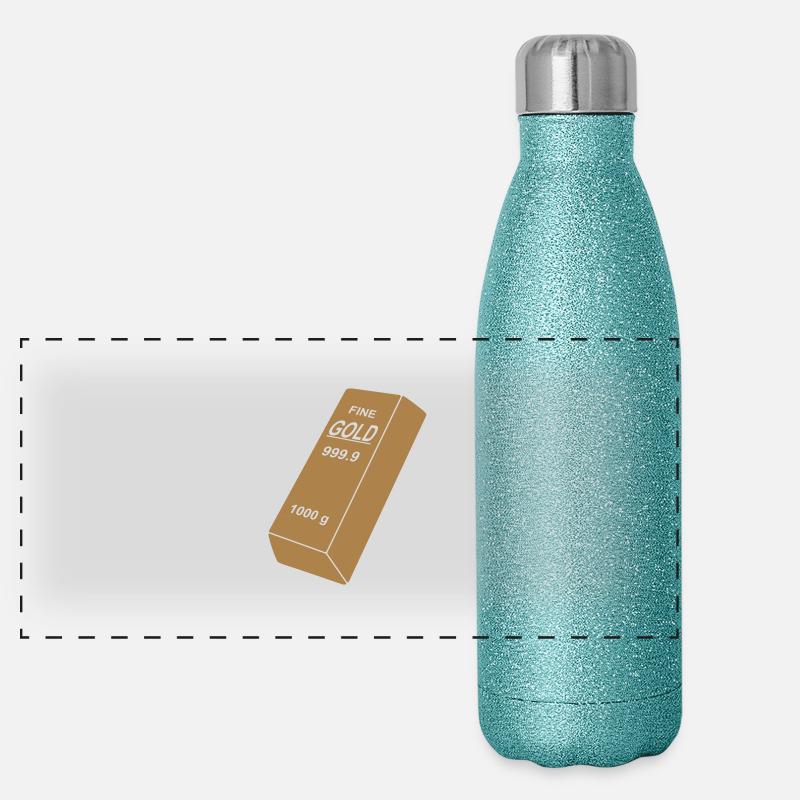 lingot d'or Gourde isotherme panoramique pailletée 500 ml