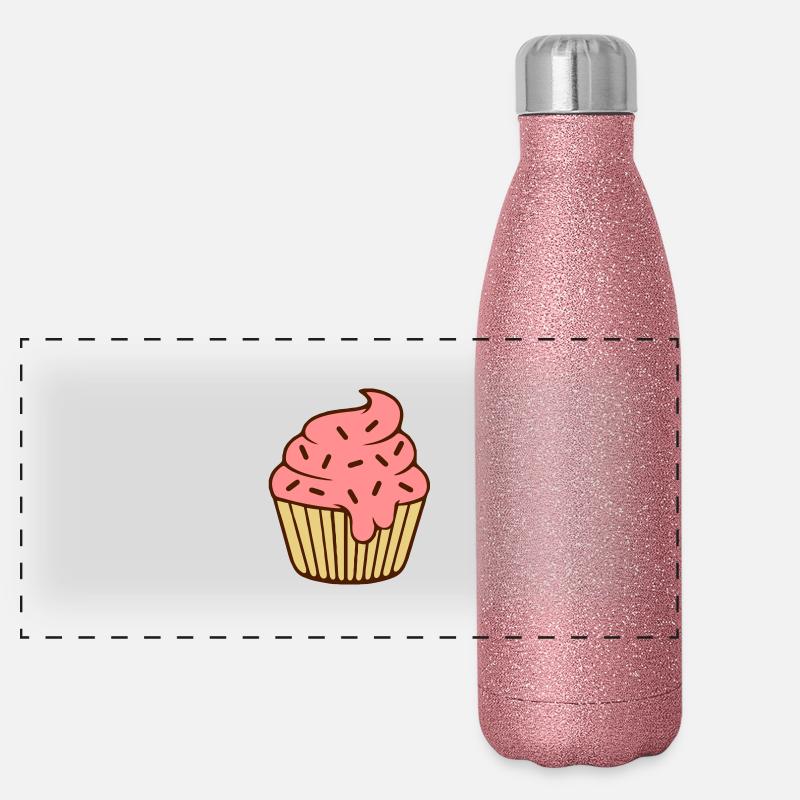 Cupcake Panorama Glitzer Isolierflasche 500 ml