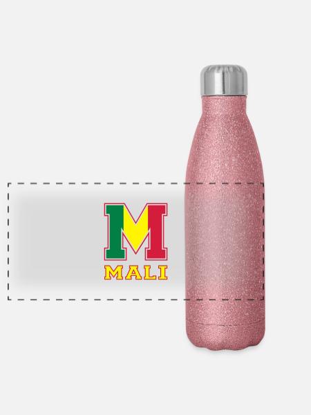 Athletic Mali - Gourde isotherme panoramique pailletée 500 ml - paillettes roses - Devant