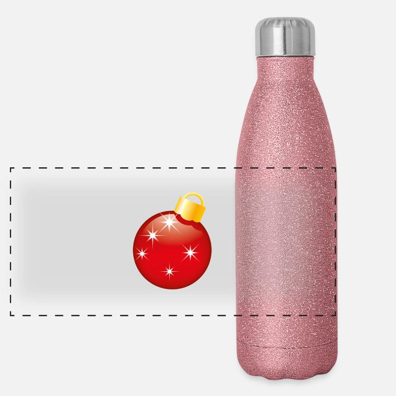 Smiley Christmas bauble Panoramic Glitter Thermal Bottle 500 ml