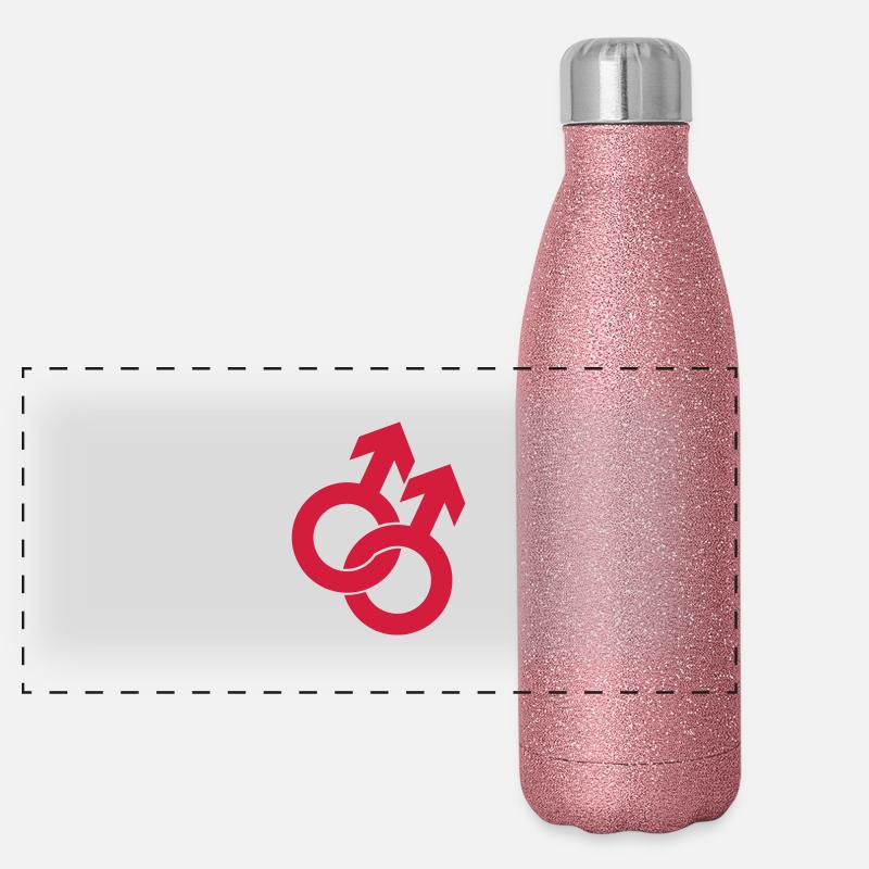 Gay Sign - Schwulen Zeichen Panorama Glitzer Isolierflasche 500 ml