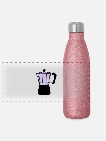 Moka - Panoramic Glitter Thermal Bottle 500 ml - pink glitter - Front
