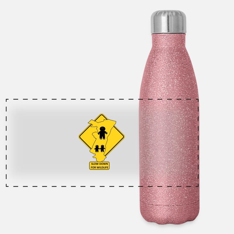 Das Elsass verlangsamt die Tierwelt Panorama Glitzer Isolierflasche 500 ml