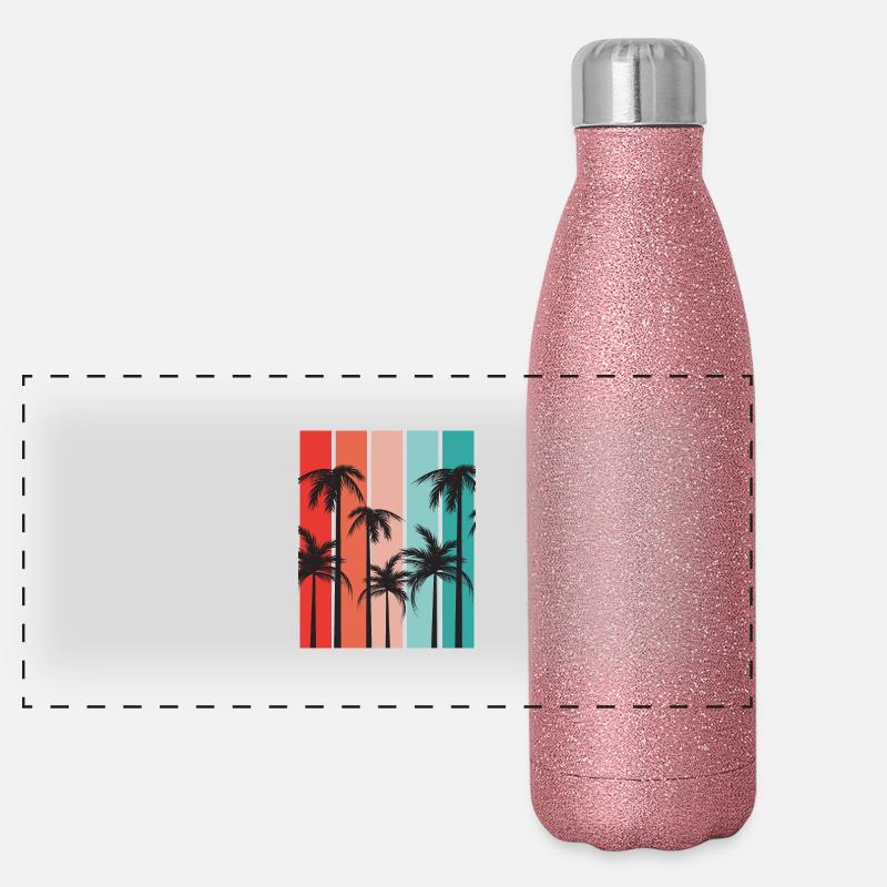Palm Island Sommerurlaub Panorama Glitzer Isolierflasche 500 ml