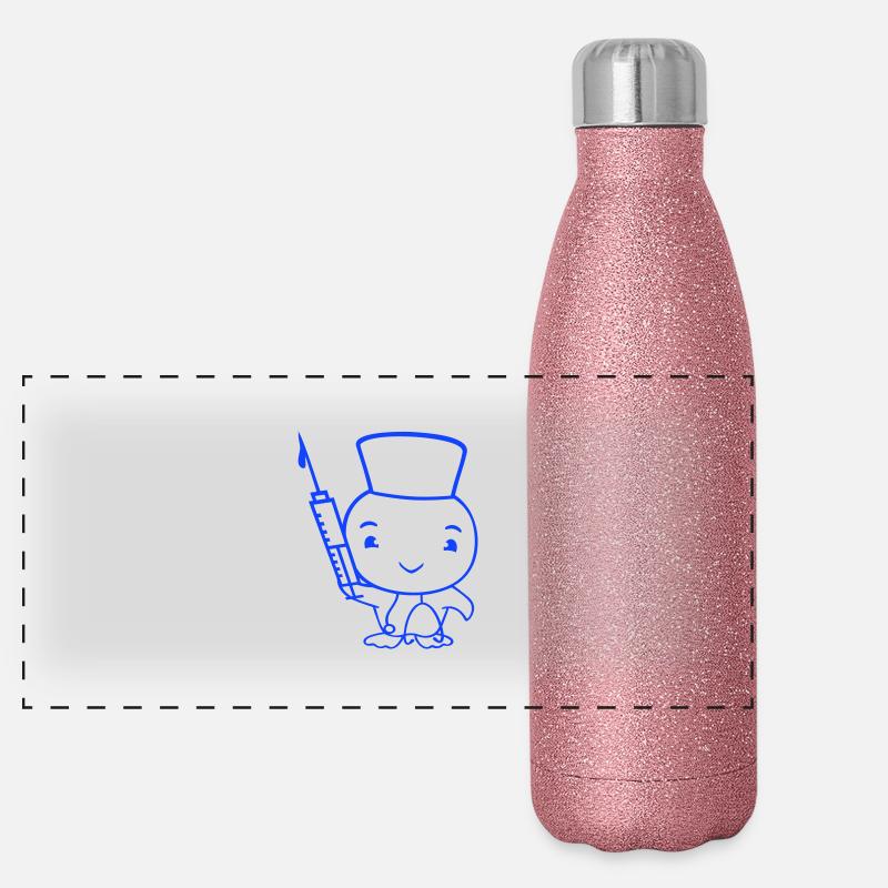 Ente Krankenschwester Arzt Spritze Krankenhaus süß Panorama Glitzer Isolierflasche 500 ml