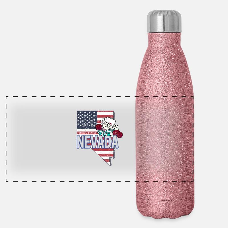 Nevada États-Unis Rétro Vintage Souvenir Gourde isotherme panoramique pailletée 500 ml