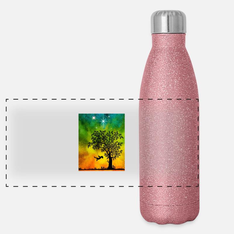 Child on the swing Panoramic Glitter Thermal Bottle 500 ml