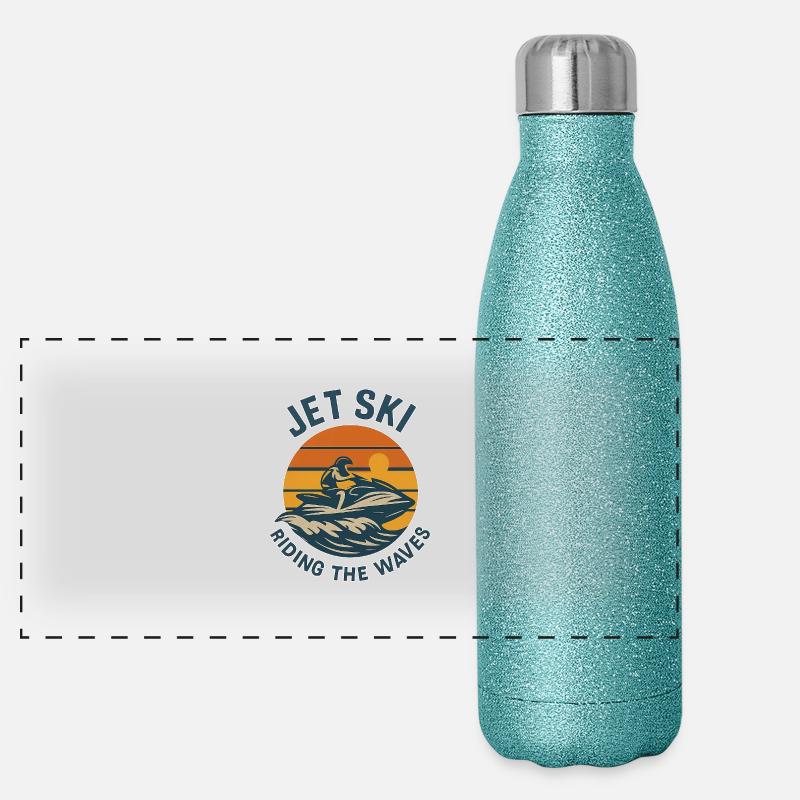 Jet Ski Panorama Glitzer Isolierflasche 500 ml