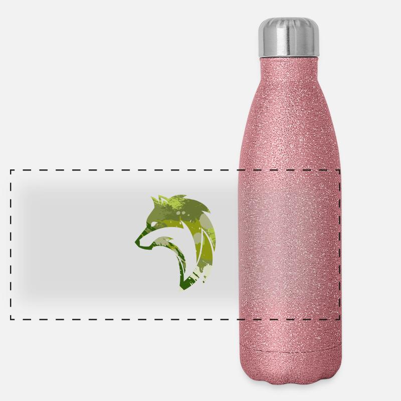 Wild Wolf Camouflage Pattern Panoramic Glitter Thermal Bottle 500 ml