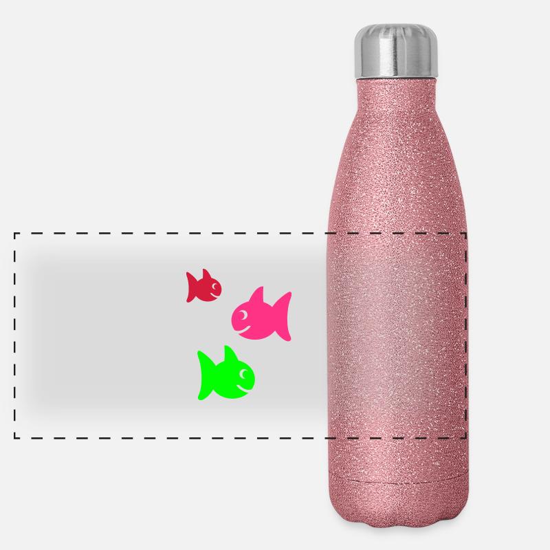 fische Panorama Glitzer Isolierflasche 500 ml