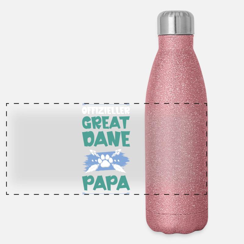 great dane hunde papa Panorama Glitzer Isolierflasche 500 ml