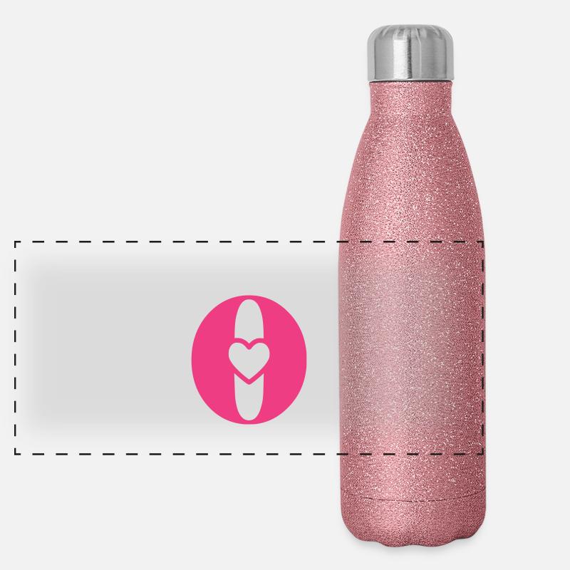 Buchstabe o Anfangsbuchstabe mit Herz Panorama Glitzer Isolierflasche 500 ml