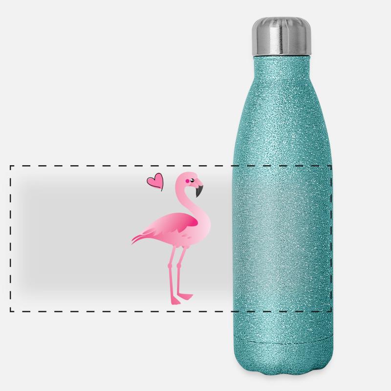 FLAMINGO Panorama Glitzer Isolierflasche 500 ml