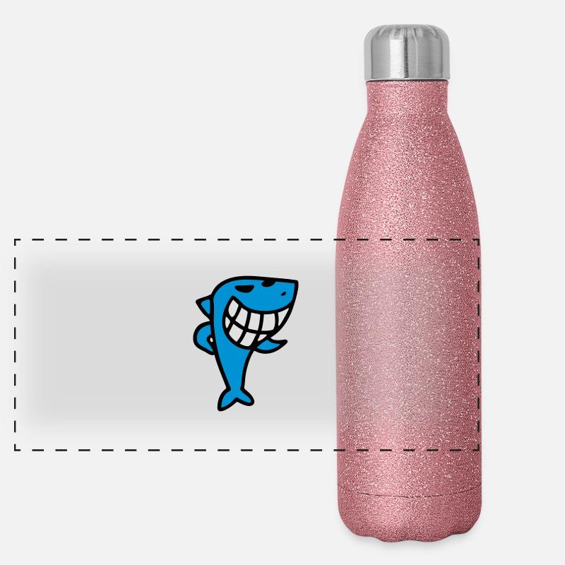 Grimaçant Shark Gourde isotherme panoramique pailletée 500 ml