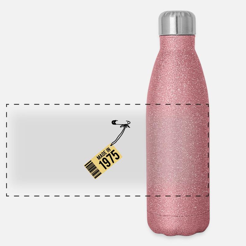 Geburtstag T-Shirt 1975 Panorama Glitzer Isolierflasche 500 ml