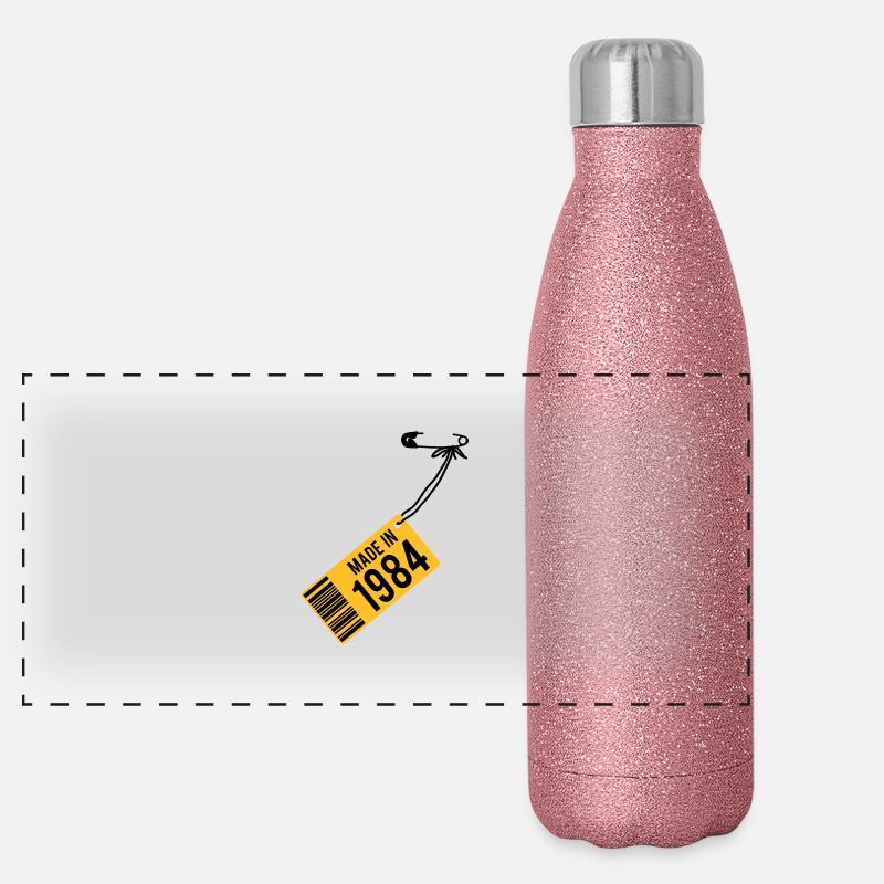Geburtstag T-Shirt 1984 Panorama Glitzer Isolierflasche 500 ml