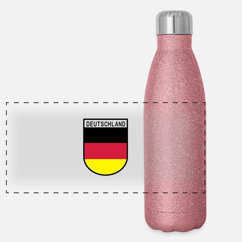 Deutschlandwappen 2 Panorama Glitzer Isolierflasche 500 ml