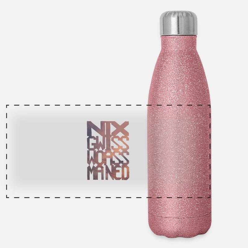 nixgwisswoassmaned-wolken Panorama Glitzer Isolierflasche 500 ml