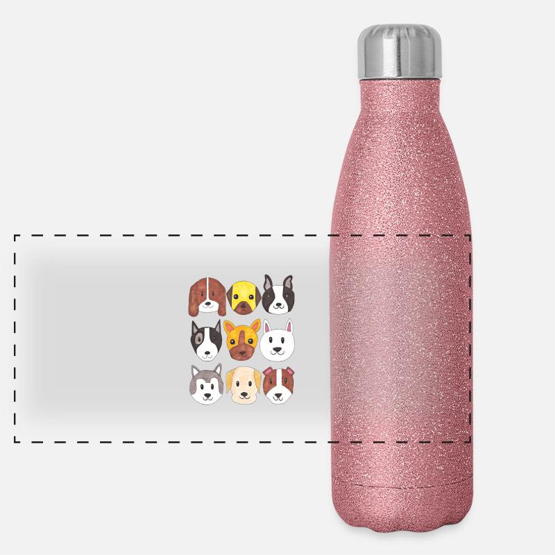 Hunde Panorama Glitzer Isolierflasche 500 ml