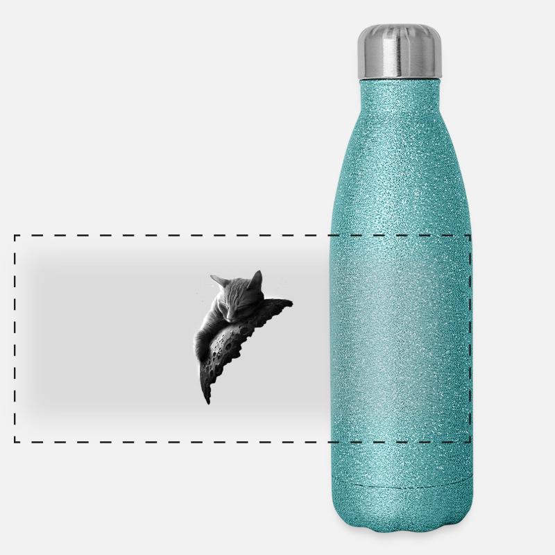 MOONCAT 2 (Choisissez le noir) Gourde isotherme panoramique pailletée 500 ml