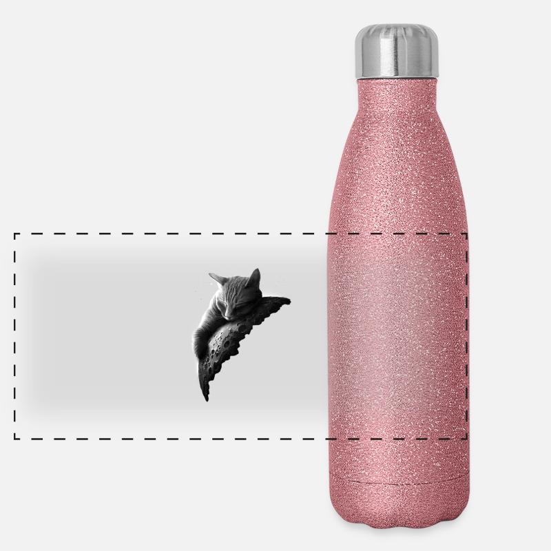 MOONCAT 2 (Choisissez le noir) Gourde isotherme panoramique pailletée 500 ml