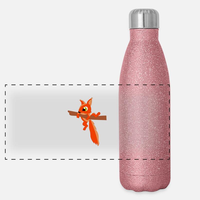 Eichhörnchen Panorama Glitzer Isolierflasche 500 ml