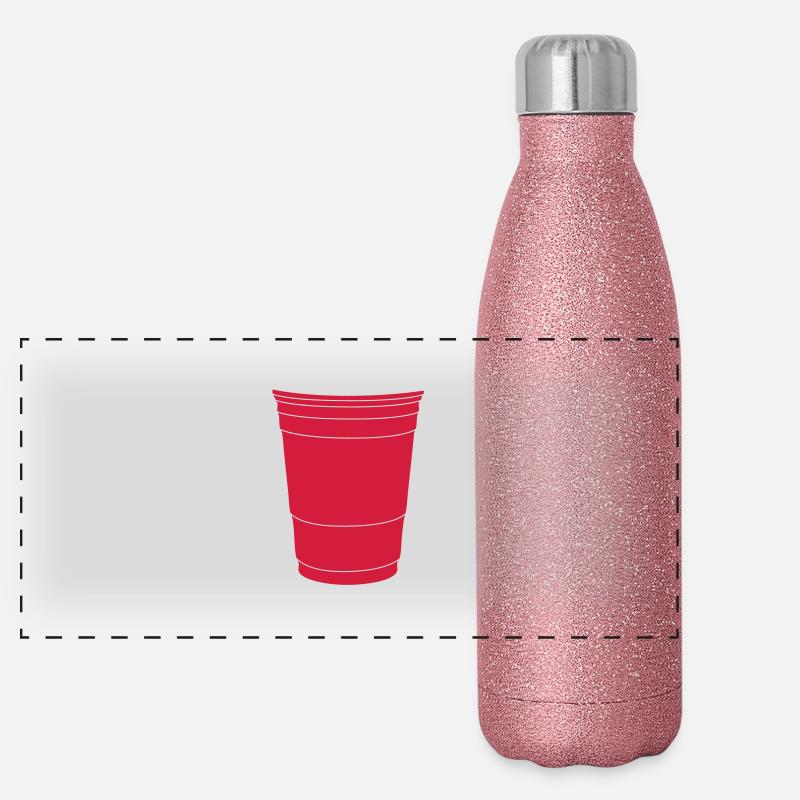 Roter Becher Panorama Glitzer Isolierflasche 500 ml