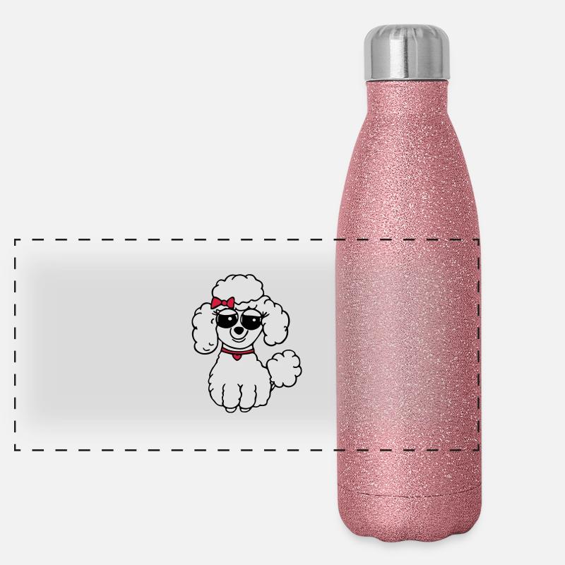 pudel 3 Panorama Glitzer Isolierflasche 500 ml