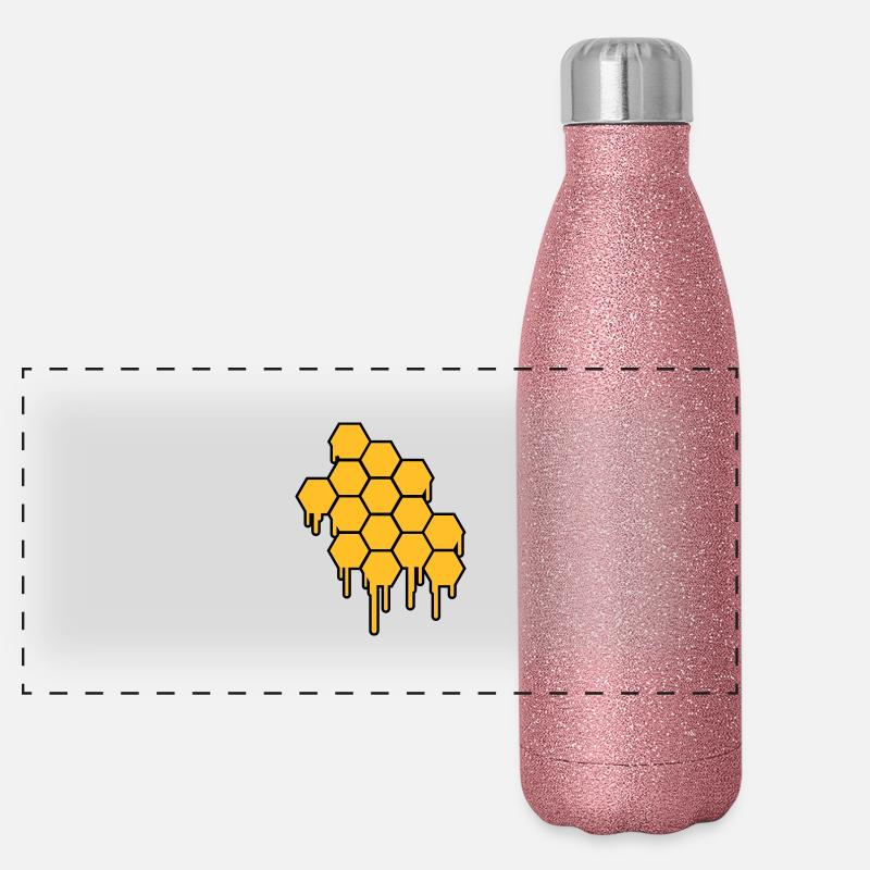 Honeycombs Pattern Panorama Glitzer Isolierflasche 500 ml