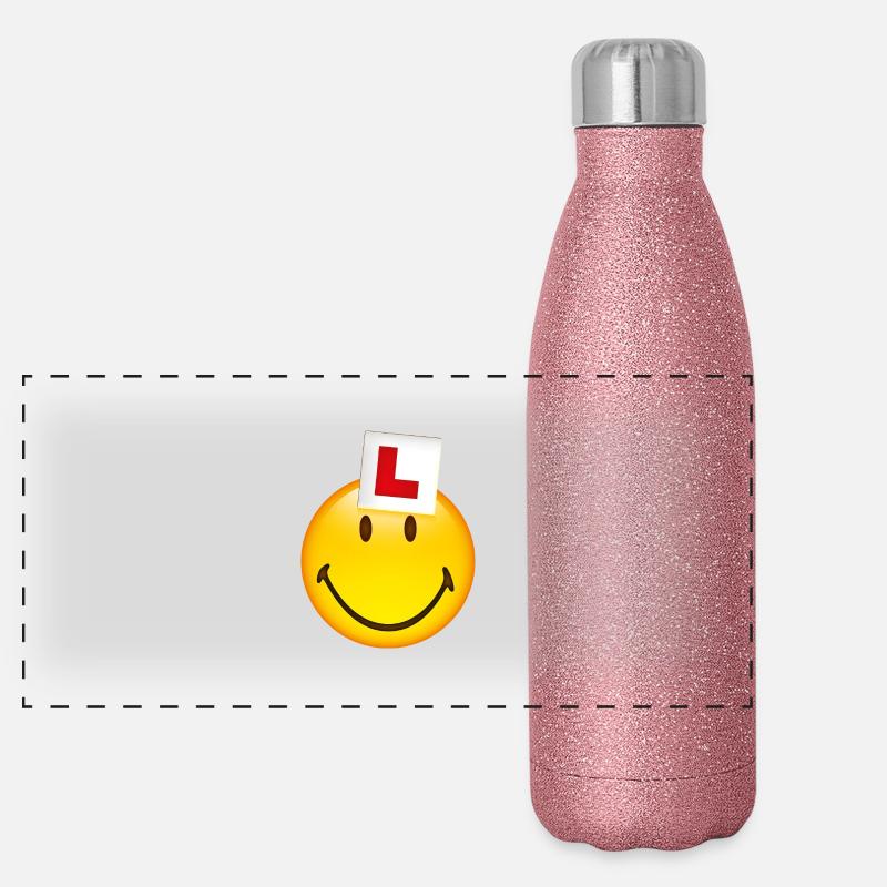 Smiley New Driver Gourde isotherme panoramique pailletée 500 ml