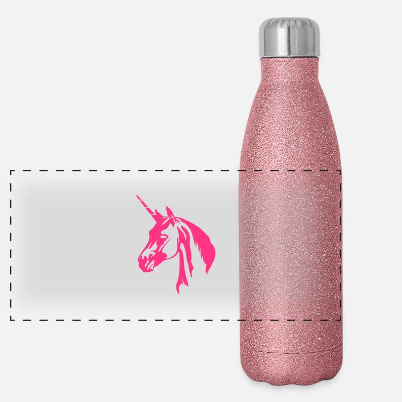 einhorn_01 Panorama Glitzer Isolierflasche 500 ml