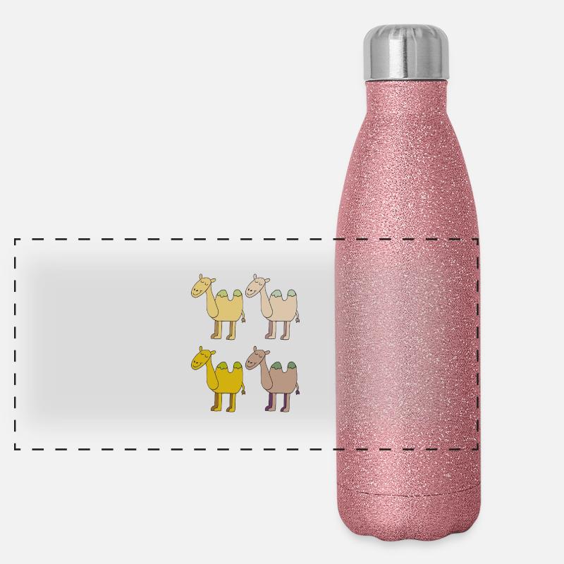 Camel herd colorful Panoramic Glitter Thermal Bottle 500 ml