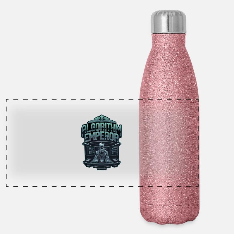Algorithme Empereur Cyber Roi Tech Artwork Gourde isotherme panoramique pailletée 500 ml