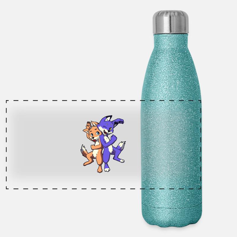 Happy Furry Panorama Glitzer Isolierflasche 500 ml