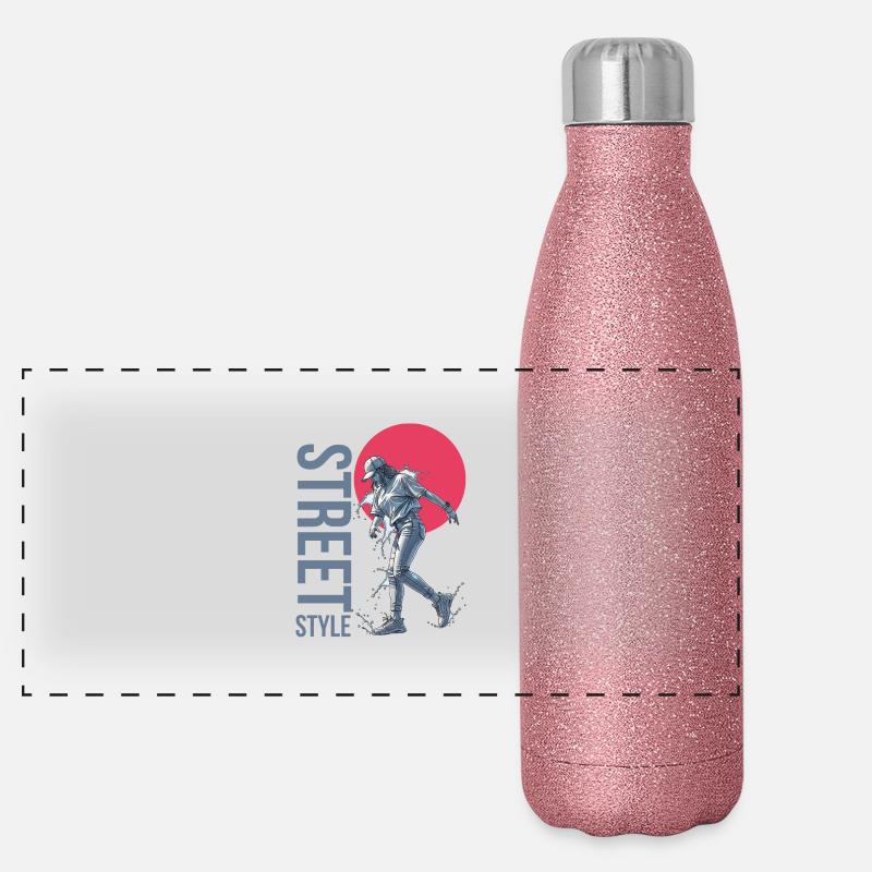 Straßentanz | Straßenstil Panorama Glitzer Isolierflasche 500 ml