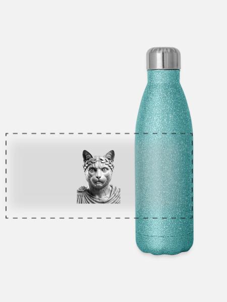 The Stoic - Panoramic Glitter Thermal Bottle 500 ml - blue glitter - Front