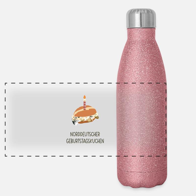 Norddeutscher Geburtstagskuchen Panorama Glitzer Isolierflasche 500 ml