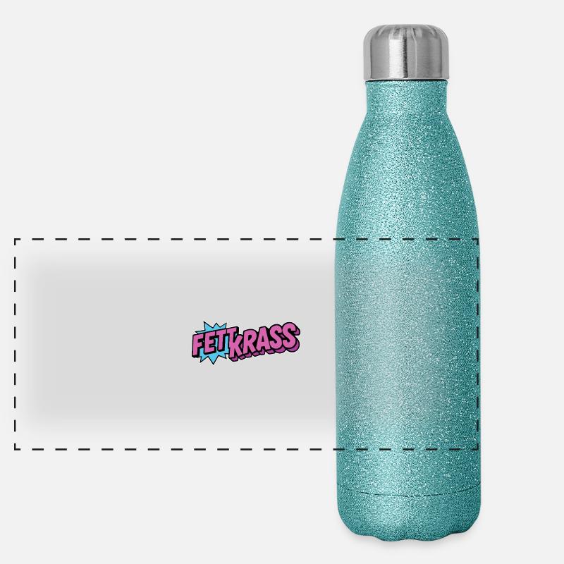 Bold Crass Retro Lettering Panoramic Glitter Thermal Bottle 500 ml