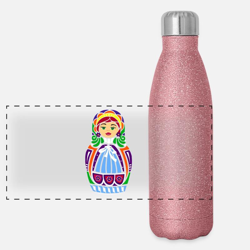 Poupée Matryoshka Gourde isotherme panoramique pailletée 500 ml