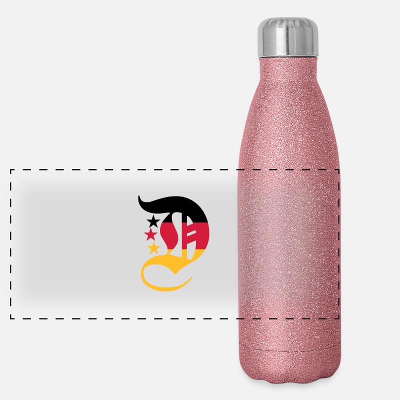 D in Nationalfarben Panorama Glitzer Isolierflasche 500 ml