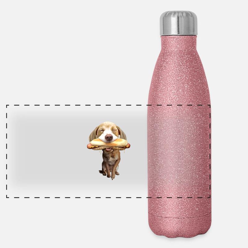 Hotdog Panorama Glitzer Isolierflasche 500 ml