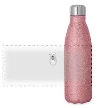 POCKET POLAR BEAR - Panoramic Glitter Thermal Bottle 500 ml - pink glitter - Front