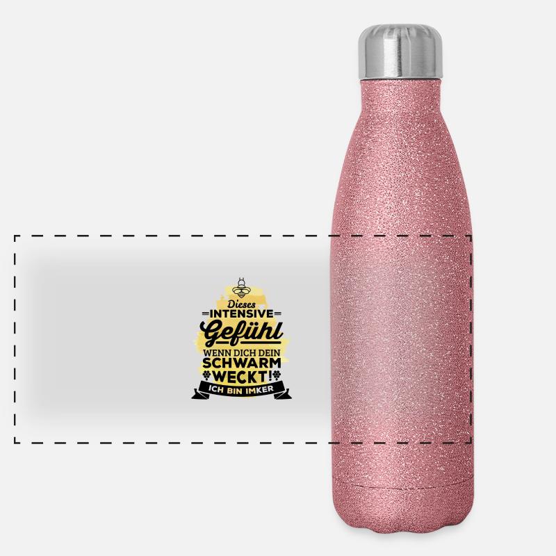 Ich bin Imker Panorama Glitzer Isolierflasche 500 ml