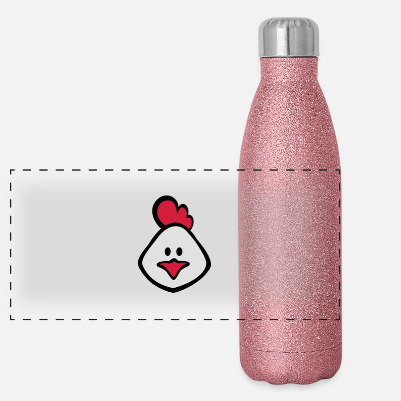 3c de poulet Gourde isotherme panoramique pailletée 500 ml