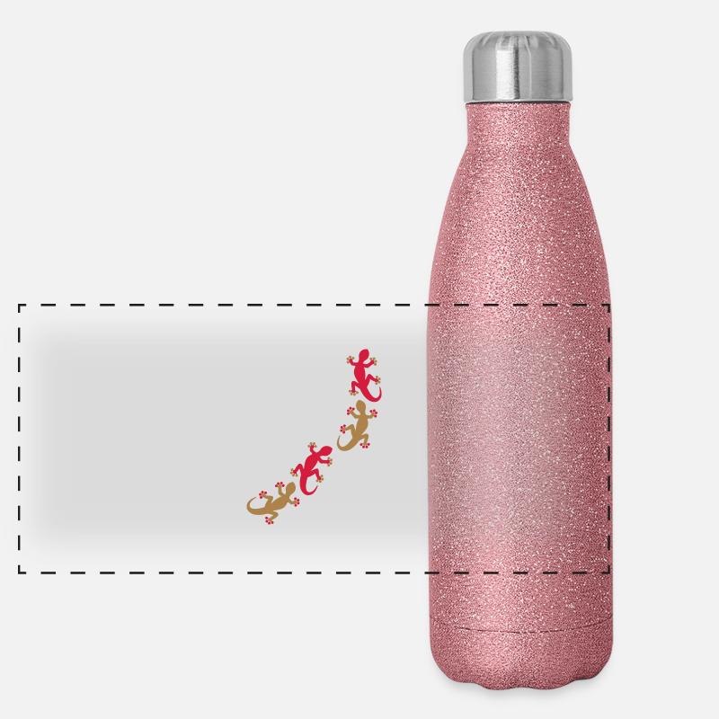 Vier Geckos 2c Panorama Glitzer Isolierflasche 500 ml