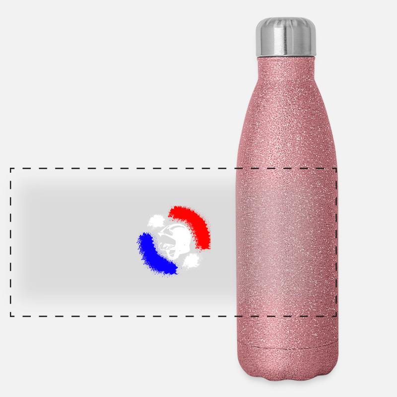 Feuerwehrmann aus Frankreich Panorama Glitzer Isolierflasche 500 ml